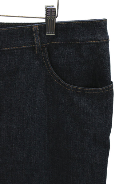 St. John Caviar Women Straight Jeans Dark Blue Mid-Rise Cotton Size 30