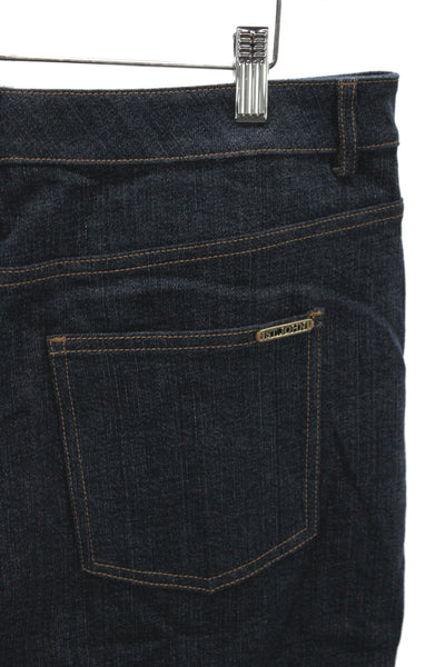 St. John Caviar Women Straight Jeans Dark Blue Mid-Rise Cotton Size 30