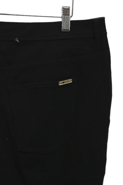 St. John Womens Ankle Dress Pants Black Cotton Spandex Button Size 38
