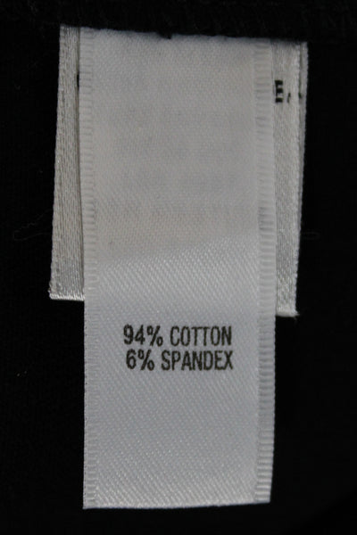 St. John Womens Ankle Dress Pants Black Cotton Spandex Button Size 38