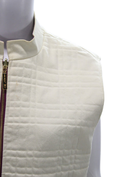 St. John Sport By Marie Gray Womens Quilted Purple Floral Vest Size XL