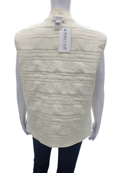 St. John Sport By Marie Gray Womens Quilted Purple Floral Vest Size XL
