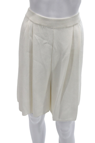 St. John Sport By Marie Gray Women A-Line Pleated Skort White Rayon Size L