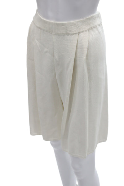 St. John Sport By Marie Gray Women A-Line Pleated Skort White Rayon Size L
