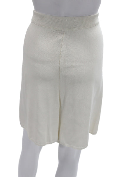 St. John Sport By Marie Gray Women A-Line Pleated Skort White Rayon Size L