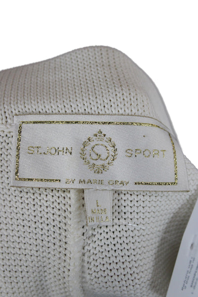 St. John Sport By Marie Gray Women A-Line Pleated Skort White Rayon Size L