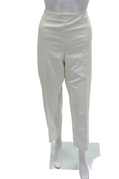 St. John Women Ankle Dress Pants White Zip Size 14