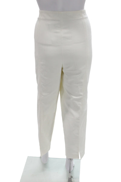 St. John Women Ankle Dress Pants White Zip Size 14