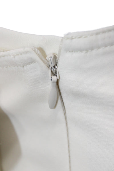 St. John Women Ankle Dress Pants White Zip Size 14