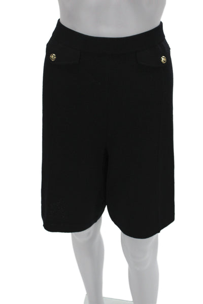 St. John Collection By Marie Gray Unisex Bermuda Shorts Black Wool Size 12