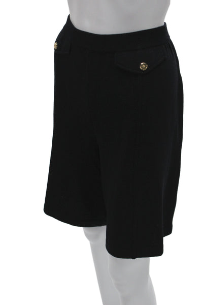 St. John Collection By Marie Gray Unisex Bermuda Shorts Black Wool Size 12