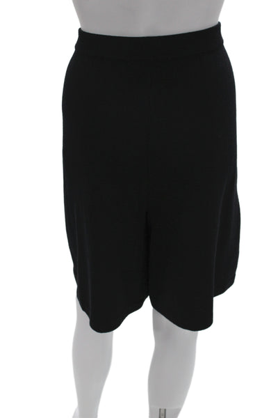 St. John Collection By Marie Gray Unisex Bermuda Shorts Black Wool Size 12
