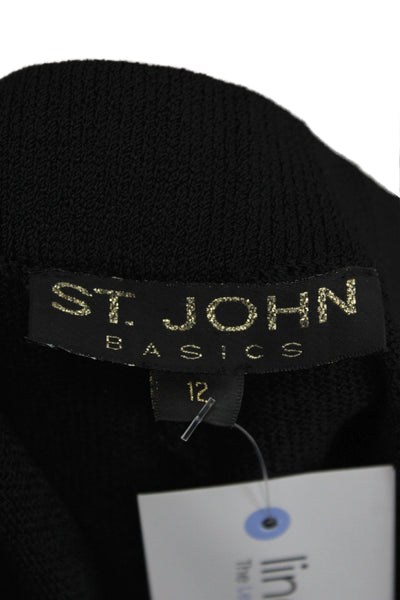 St. John Basics Unisex Black Polyester Shorts Size 12