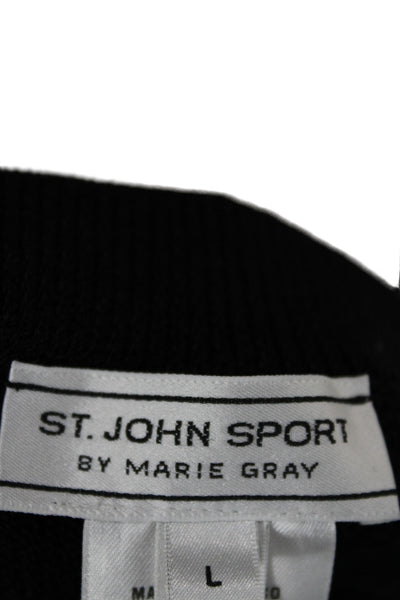 St. John Sport By Marie Gray Unisex Black Wool Blend Sweatpants Size L