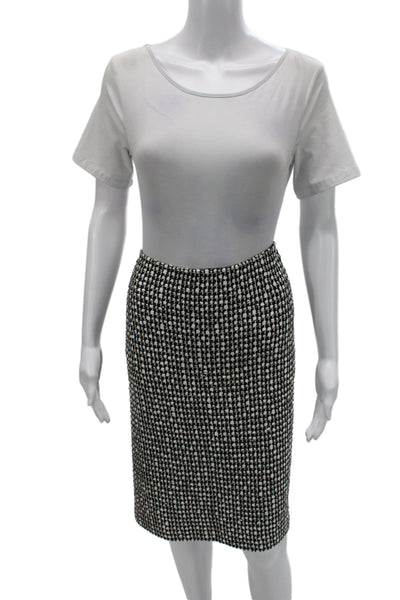 St. John Women Black Straight Pencil Skirt Wool Rayon Blend Size 16