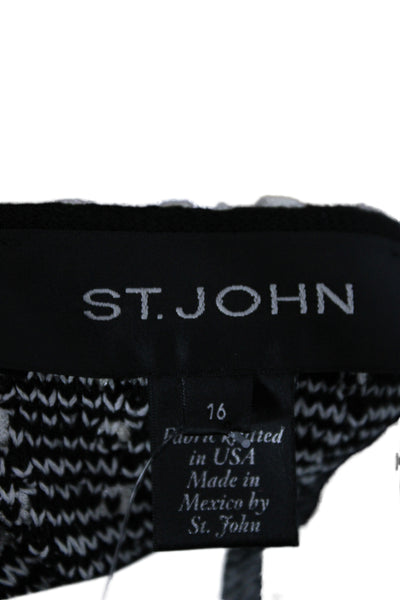 St. John Women Black Straight Pencil Skirt Wool Rayon Blend Size 16