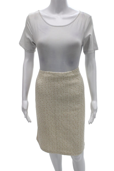 St. John Womens Straight Pencil Beige Skirt Size 14