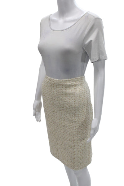 St. John Womens Straight Pencil Beige Skirt Size 14
