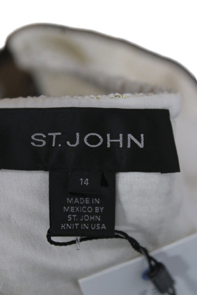St. John Womens Straight Pencil Beige Skirt Size 14