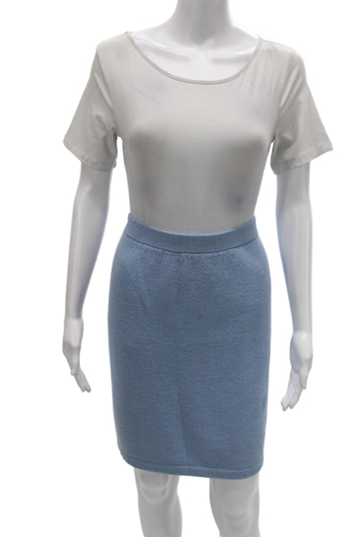 St. John Collection By Marie Gray Women Pencil Skirt Light Blue Plus Size 16