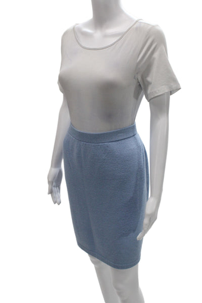 St. John Collection By Marie Gray Women Pencil Skirt Light Blue Plus Size 16