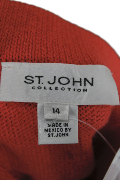 St. John Collection Womens Red Straight Pencil Skirt Size 14