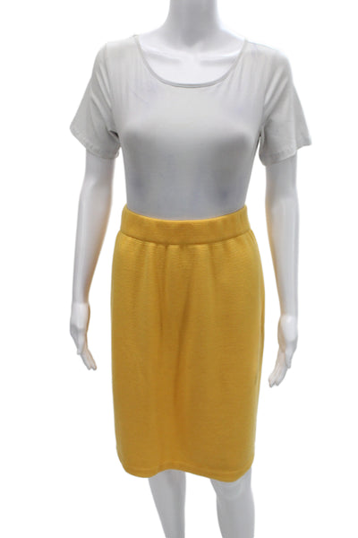 St. John Collection By Marie Gray Women Straight Pencil Skirt Yellow Size 14