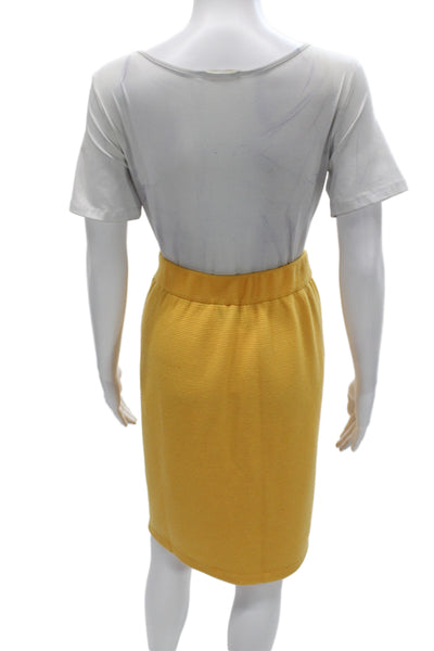 St. John Collection By Marie Gray Women Straight Pencil Skirt Yellow Size 14
