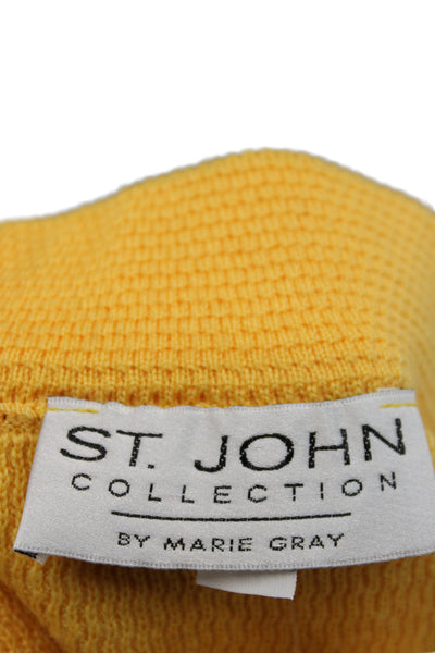 St. John Collection By Marie Gray Women Straight Pencil Skirt Yellow Size 14