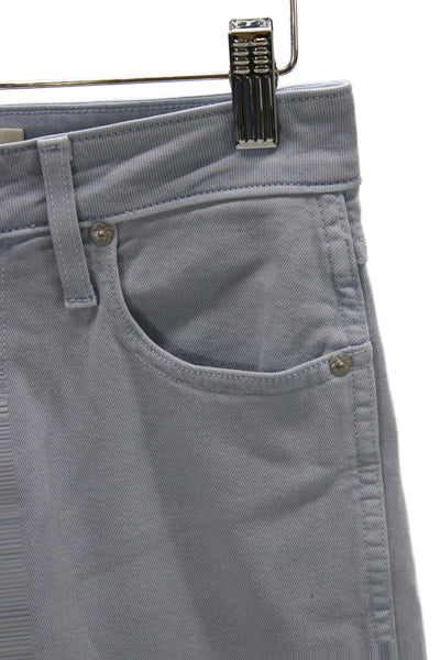 Alexis Womens Cropped High Rise Pants Light Blue Button Size 24