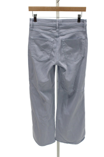 Alexis Womens Cropped High Rise Pants Light Blue Button Size 24