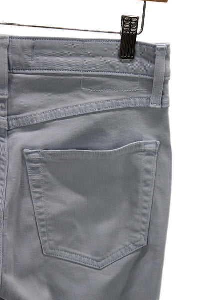 Alexis Womens Cropped High Rise Pants Light Blue Button Size 24
