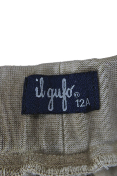 Il Gufo Childrens Boys Slim Leg Khaki Pants Beige Cotton Size 12