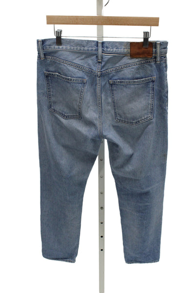 Moussy Unisex Light Blue Cropped Straight Jeans High Rise 28 Inseam Size 30