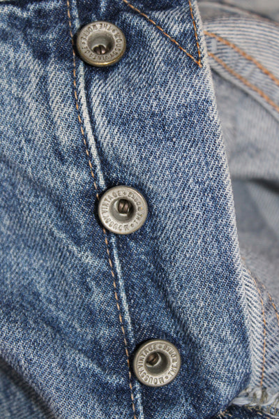 Moussy Unisex Boyfriend Cropped High Rise Blue Cotton Jeans Inseam 28 Size 30