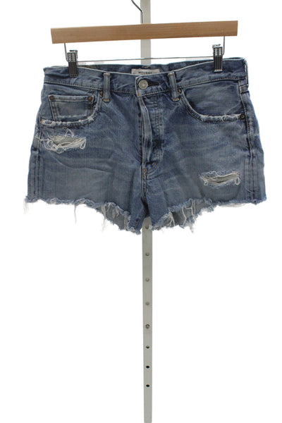 Moussy Unisex Blue Denim Cotton 90s Shorts Size 28