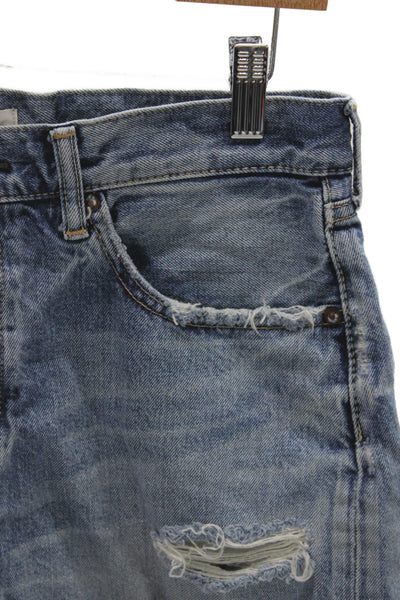Moussy Unisex Blue Denim Cotton 90s Shorts Size 28