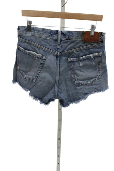 Moussy Unisex Blue Denim Cotton 90s Shorts Size 28