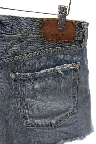 Moussy Unisex Blue Denim Cotton 90s Shorts Size 28