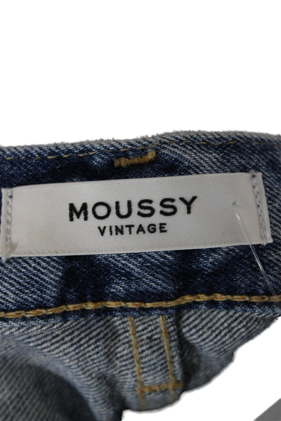 Moussy Unisex Blue Denim Cotton 90s Shorts Size 28