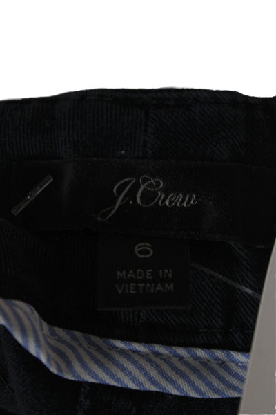 J Crew Unisex Chino Shorts Dark Blue Zip Solid 97% Cotton Size 6