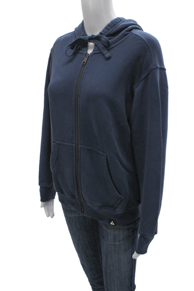 American Giant Unisex Full-Zip Hoodie Dark Blue Cotton Drawstring Size M