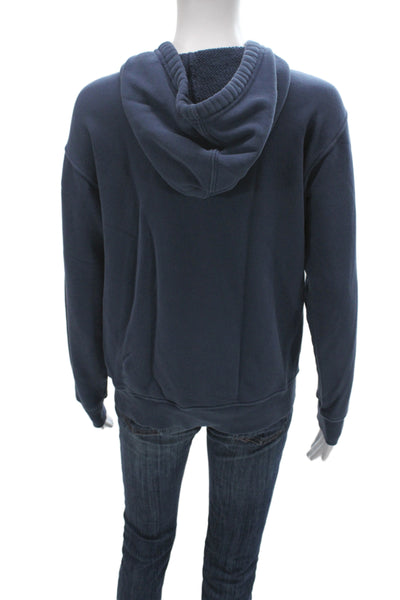American Giant Unisex Full-Zip Hoodie Dark Blue Cotton Drawstring Size M