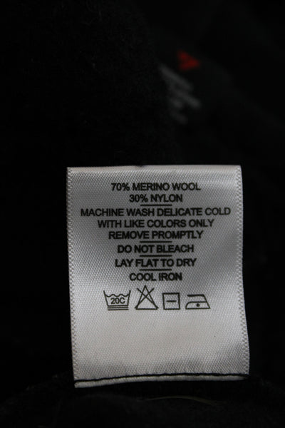 American Giant Womens Full-zip Hoodie Black Merino Wool Nylon High Neck Size S