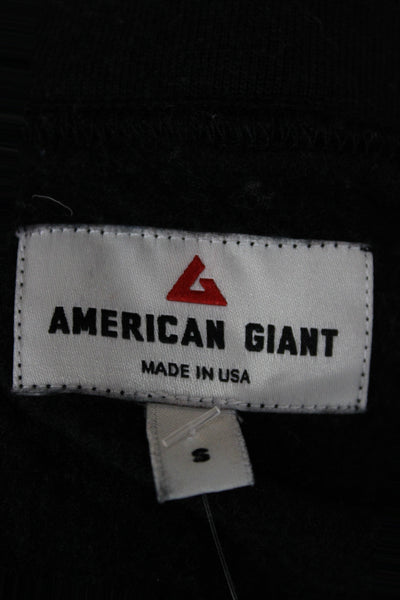 American Giant Womens Full-zip Hoodie Black Merino Wool Nylon High Neck Size S