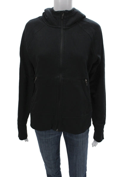 American Giant Unisex Full-Zip Hoodie Black High Neck 100% DWR Cotton Size M