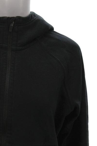 American Giant Unisex Full-Zip Hoodie Black High Neck 100% DWR Cotton Size M
