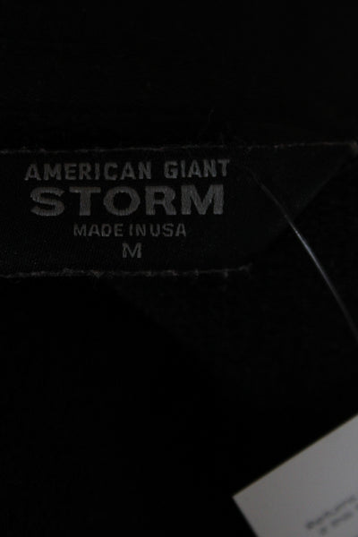 American Giant Unisex Full-Zip Hoodie Black High Neck 100% DWR Cotton Size M