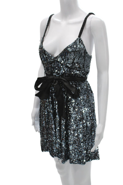 Atmosphere Womens Black Mini Slip Dress V-Neck Tie Sleeveless Size 8