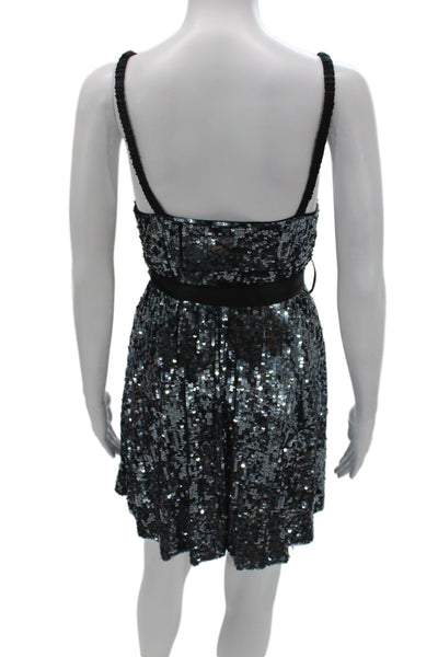 Atmosphere Womens Black Mini Slip Dress V-Neck Tie Sleeveless Size 8